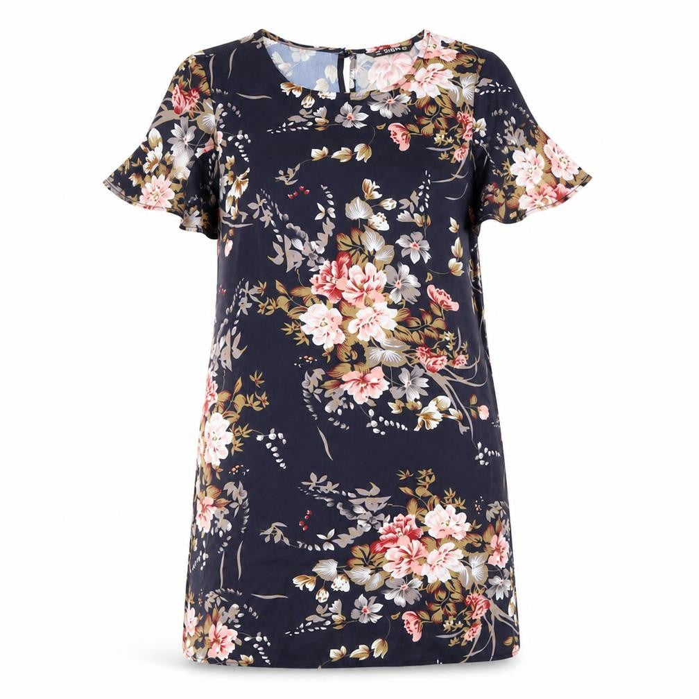 SheIn Womens Blue Floral  Shift  Size S