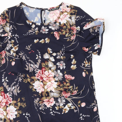SHEIN Womens Blue Floral  Shift  Size S