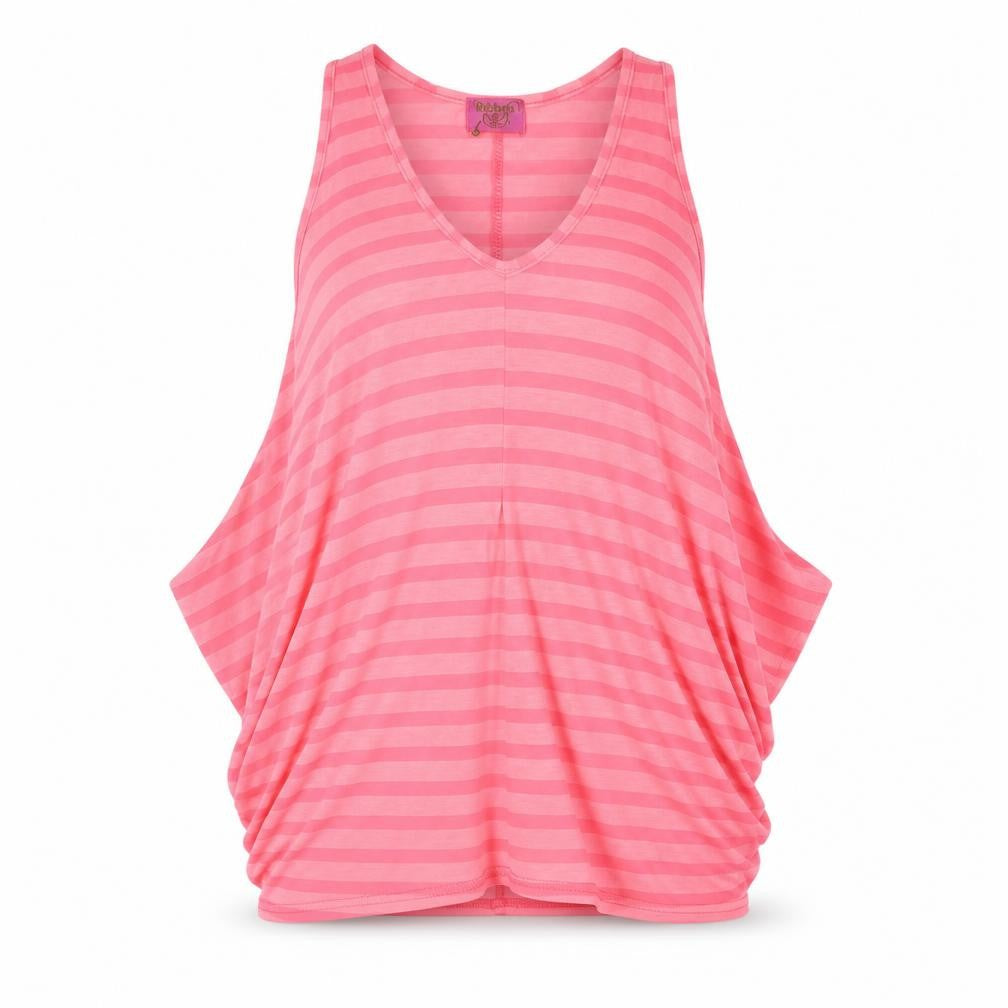 ribbon Womens Pink Striped  Basic Tank Size 8
