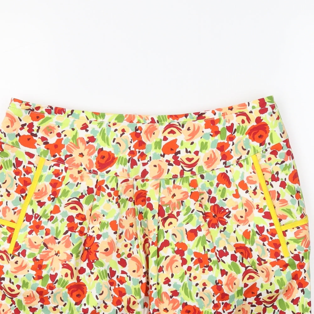 Preworn Womens Yellow Floral  Straight & Pencil Skirt Size 12