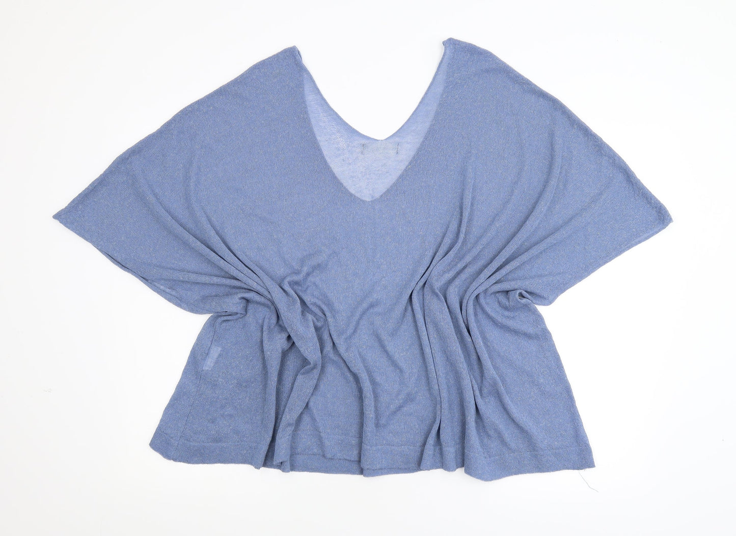 Preworn Womens Blue  Knit Basic Blouse Size L