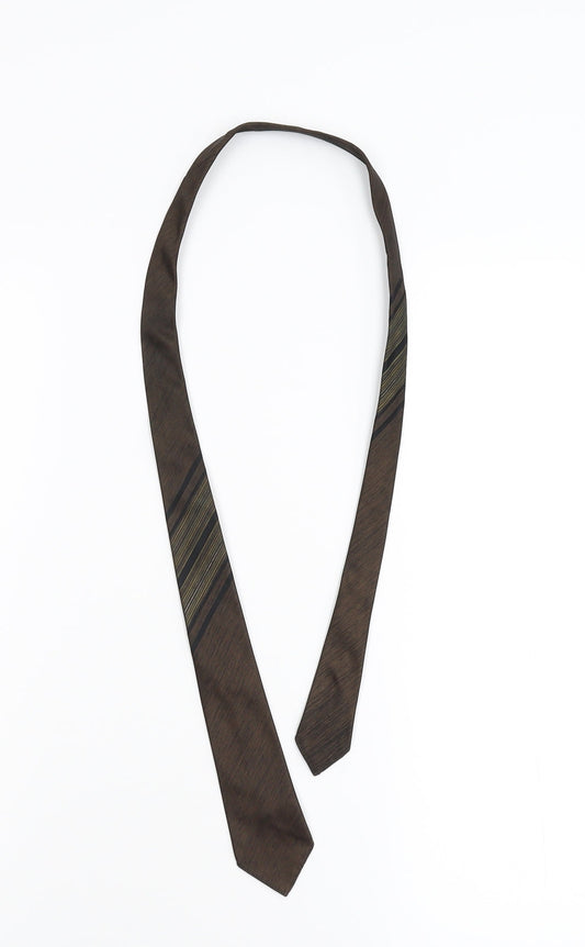 Terylene Mens Bronze Striped  Pointed Tie One Size