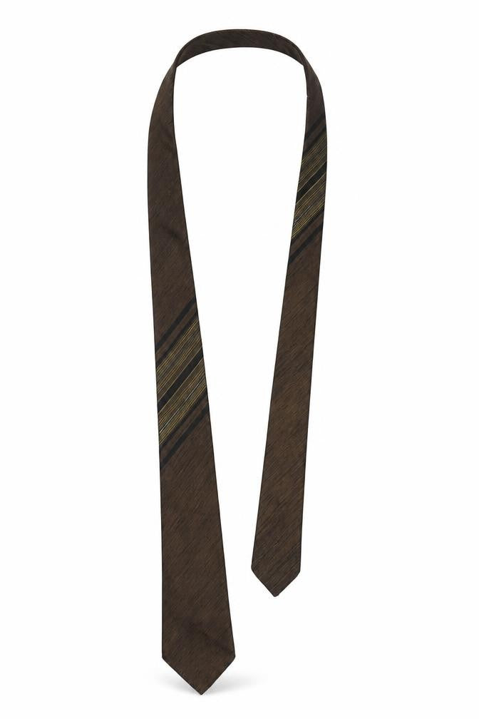 Terylene Mens Bronze Striped  Pointed Tie One Size