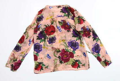 Preloved Hallhuber Womens Pink Floral  Basic Blouse Size 6 - Back