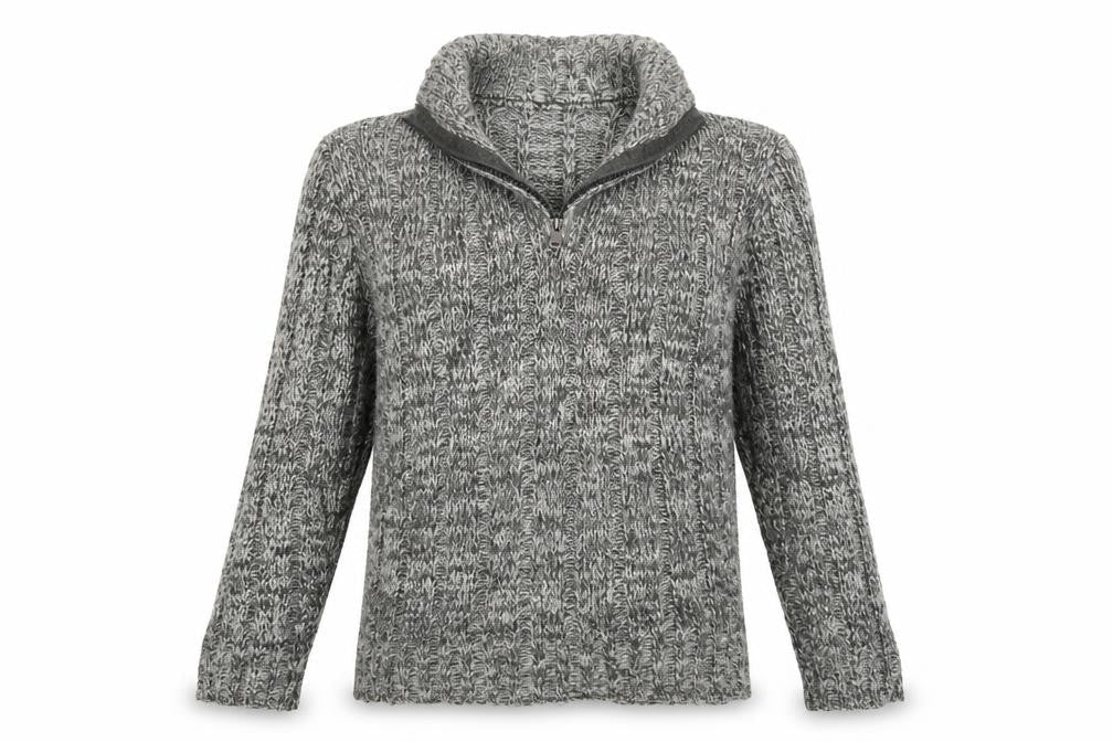 Easy Mens Grey  Knit Pullover Sweatshirt Size M