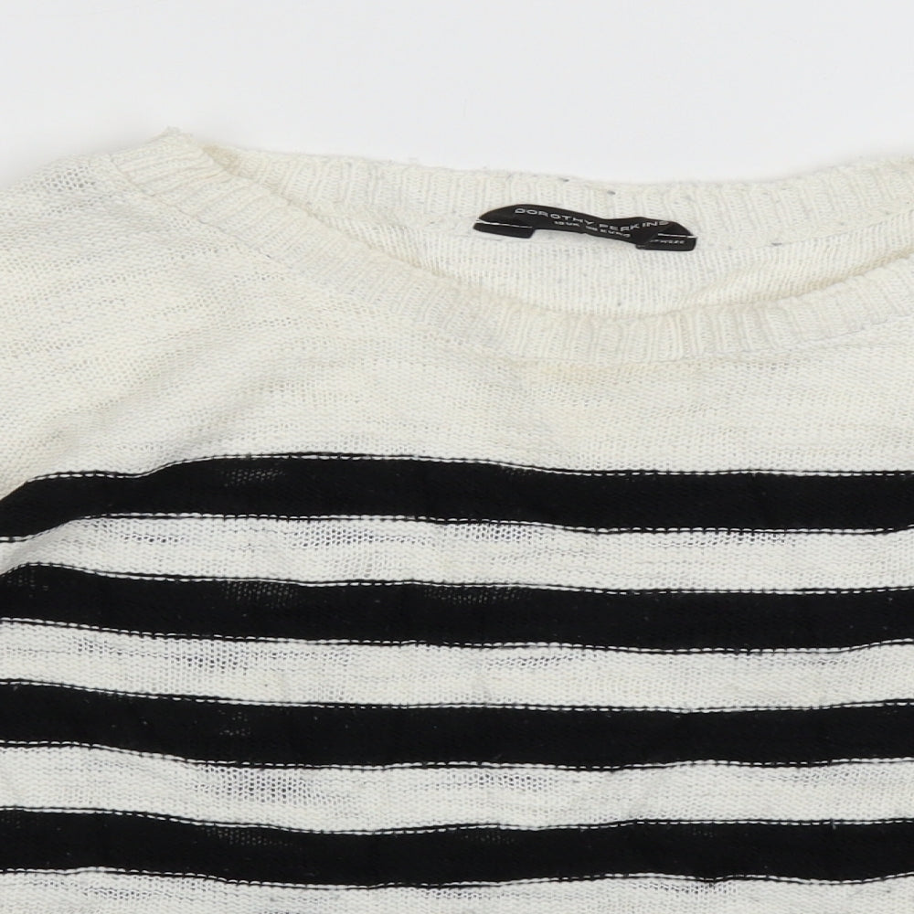 Dorothy Perkins Womens White  Knit Pullover Jumper Size 10