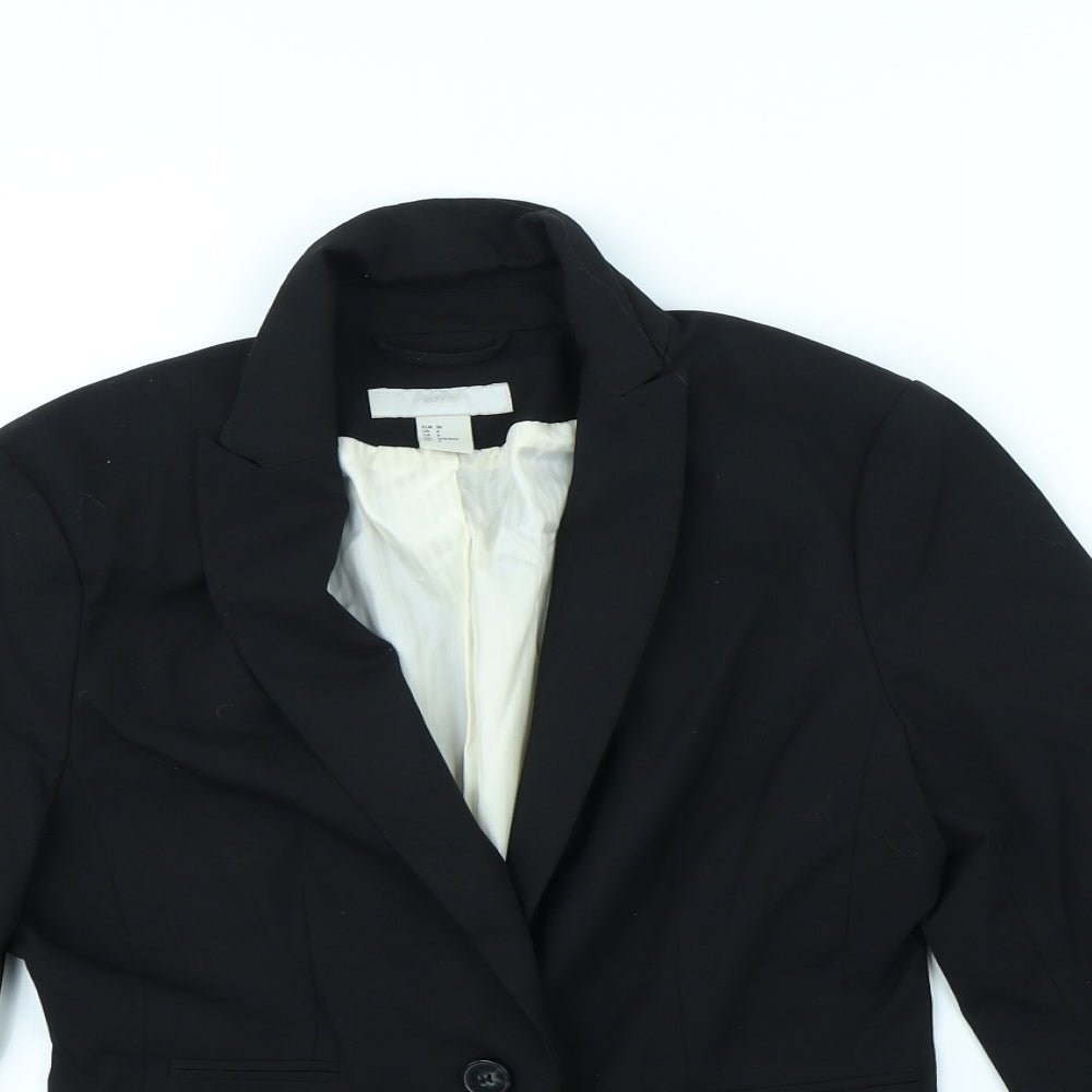 H&M Womens Black   Jacket  Size 8  - shoulder pads