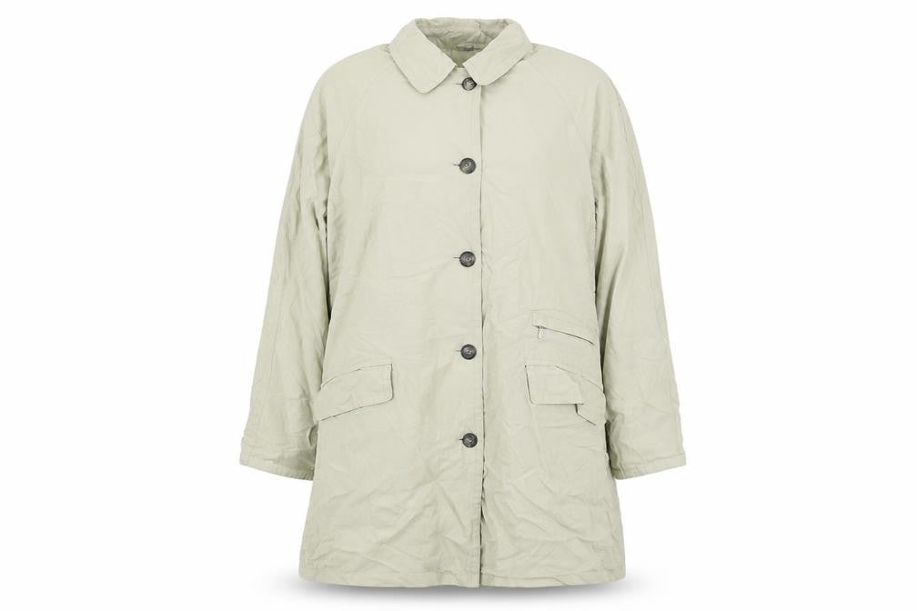 Preworn Womens Beige   Overcoat Coat Size 16  - shoulder pads