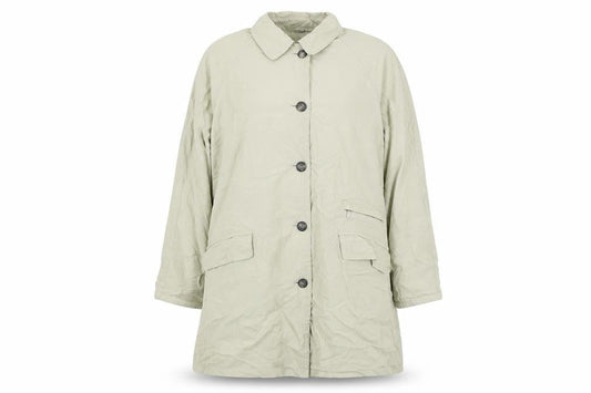 Preworn Womens Beige   Overcoat Coat Size 16  - shoulder pads