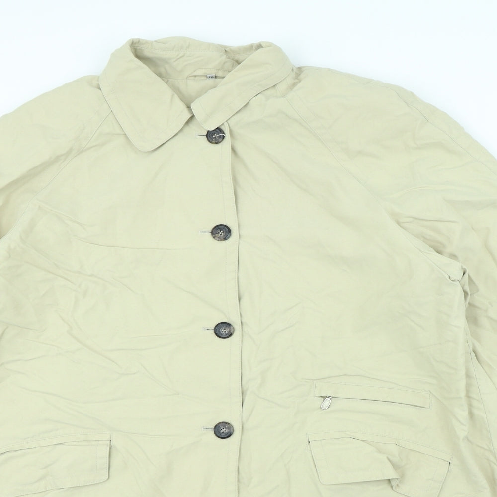 Preworn Womens Beige   Overcoat Coat Size 16  - shoulder pads