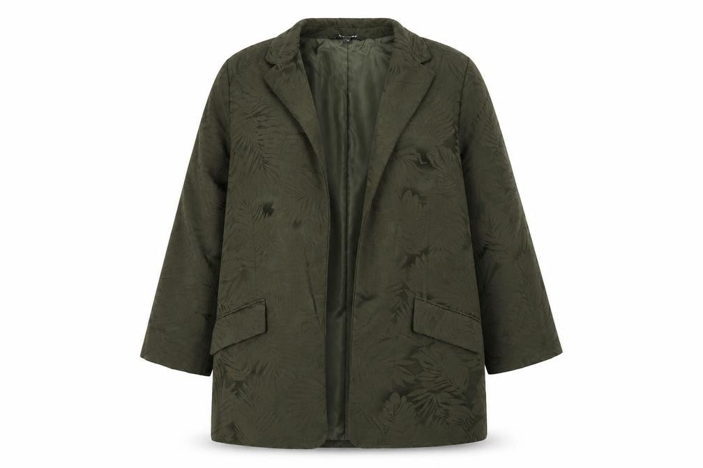 Bonmarché Womens Green Floral Jacket Size 16 - shoulder pads