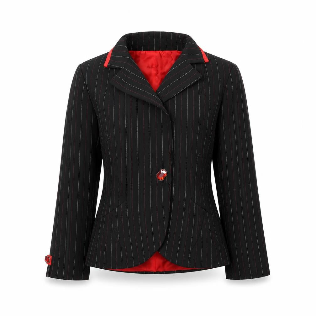 HFN Womens Black Striped  Jacket  Size 14  - shoulder pads