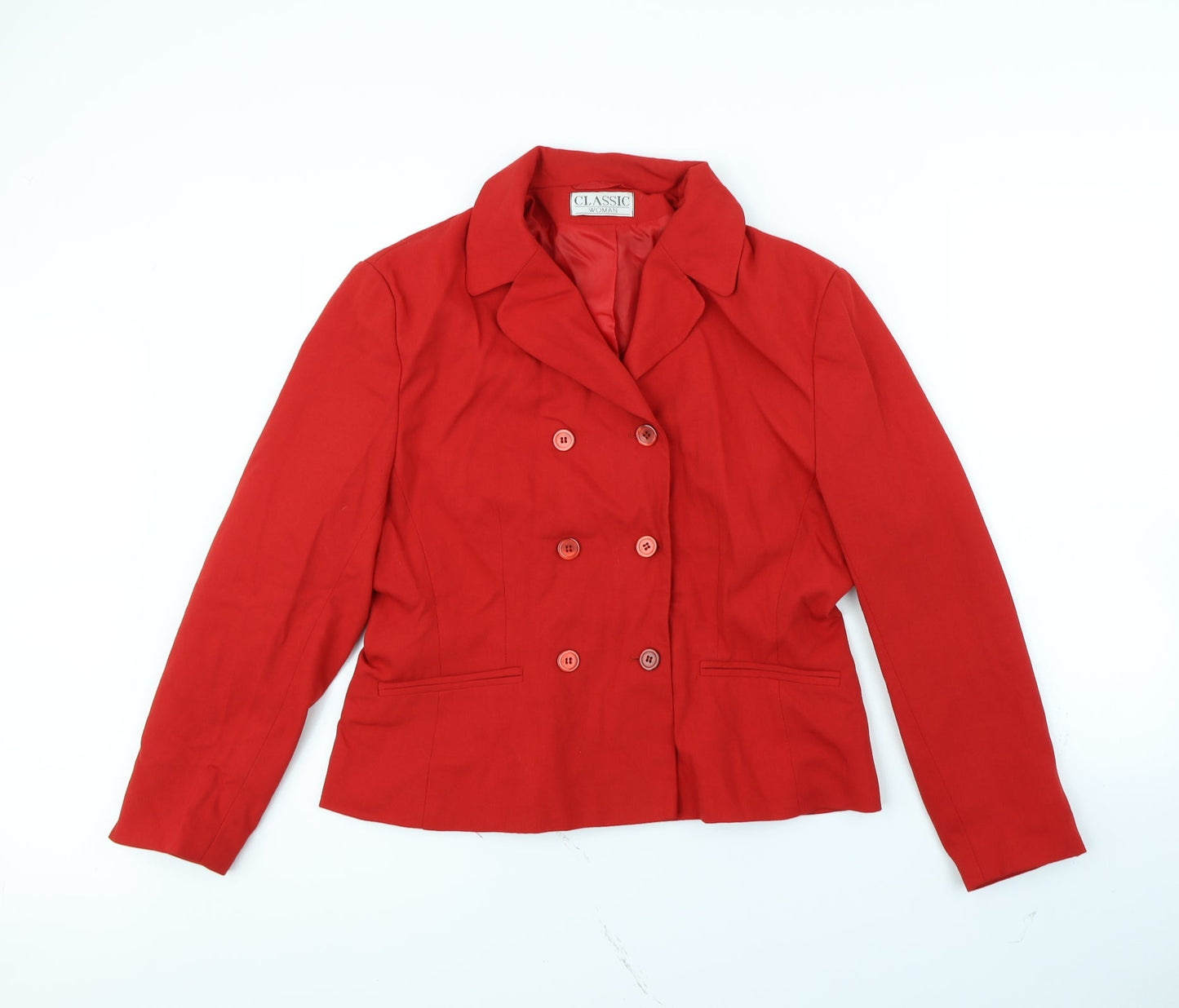 Preworn Womens Red   Jacket  Size 16  - shoulder pads
