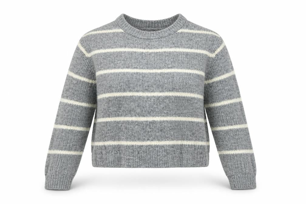 Divided Womens Grey Striped  Pullover Jumper Size M