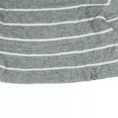 Divided Womens Grey Striped  Pullover Jumper Size M