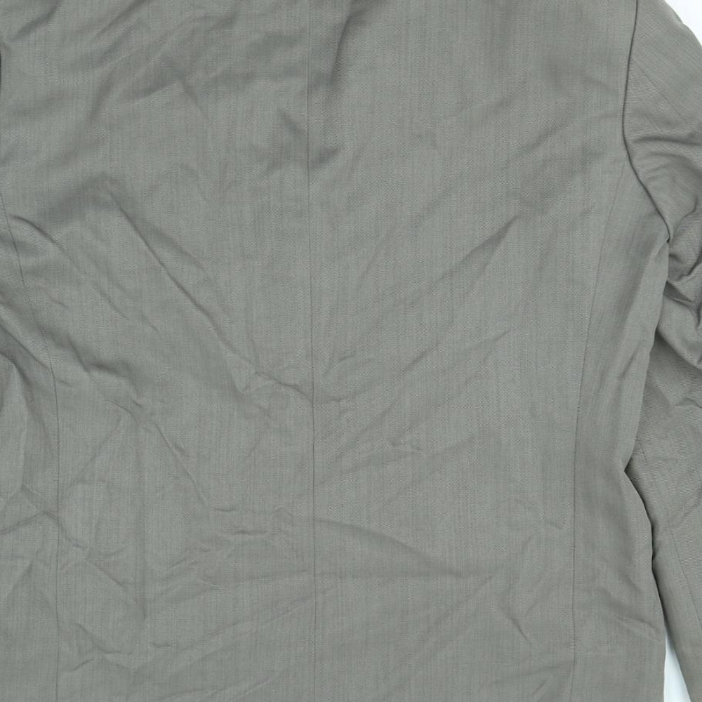 Preworn Mens Grey  Rayon Jacket Blazer Size 40  - shoulder pads