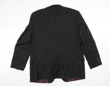 Angelico Mens Black   Jacket Suit Jacket Size 40