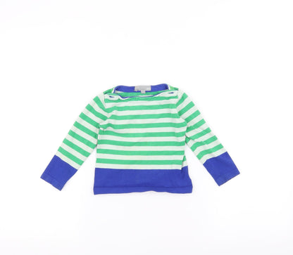 Preloved JBC Baby White Striped  Pullover Jumper Size 24 Months - Front