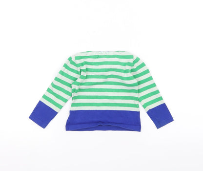 Preloved JBC Baby White Striped  Pullover Jumper Size 24 Months - Back