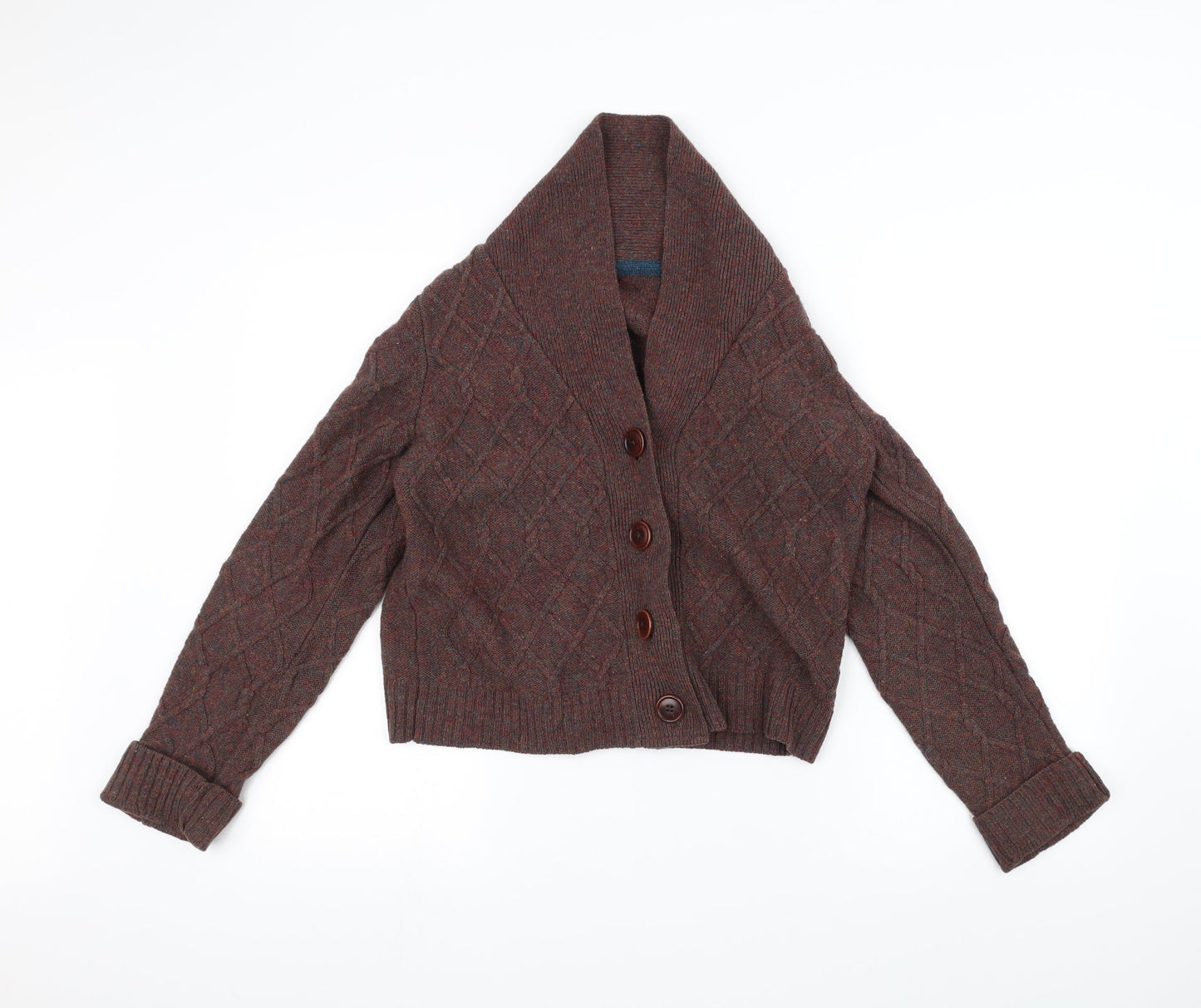 Preworn Womens Brown  Knit Jacket Coatigan Size 12