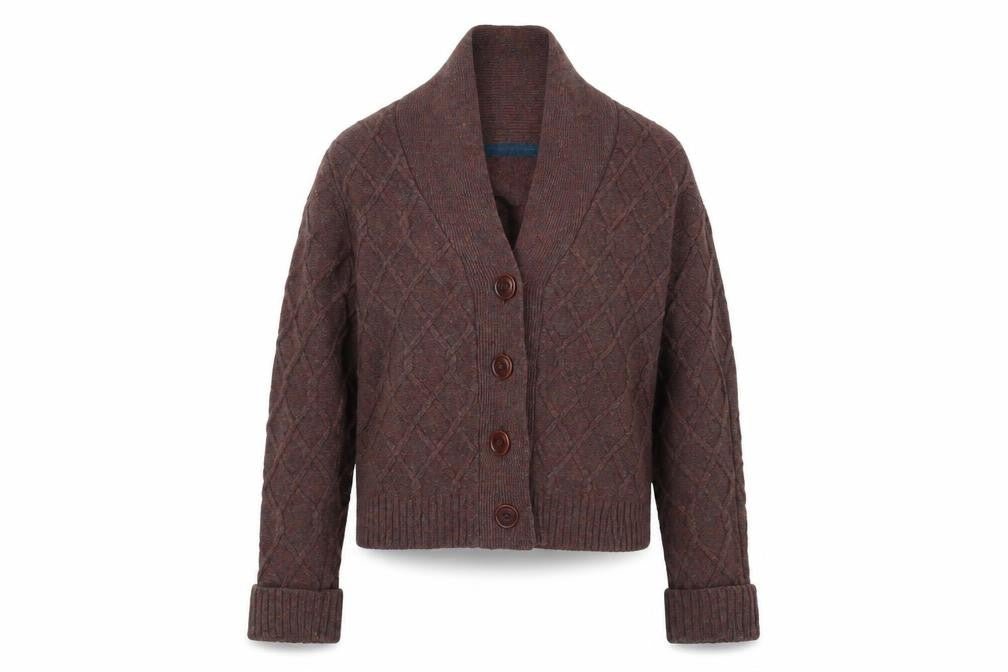Preworn Womens Brown  Knit Jacket Coatigan Size 12