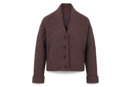 Preworn Womens Brown  Knit Jacket Coatigan Size 12