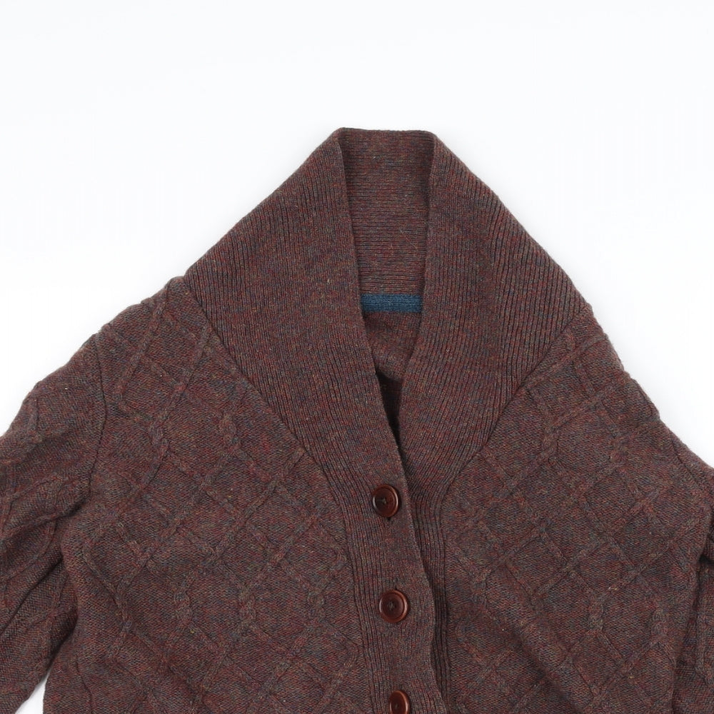 Preworn Womens Brown  Knit Jacket Coatigan Size 12