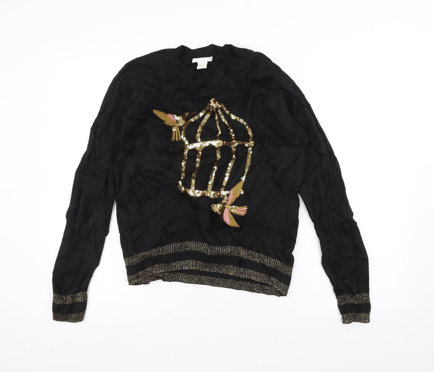H&M Womens Black   Pullover Jumper Size S