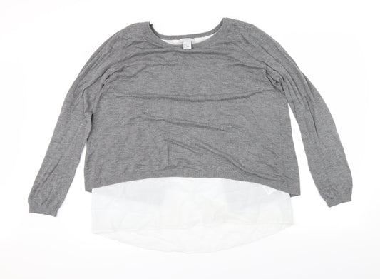 H&M Womens Grey   Cardigan Jumper Size M