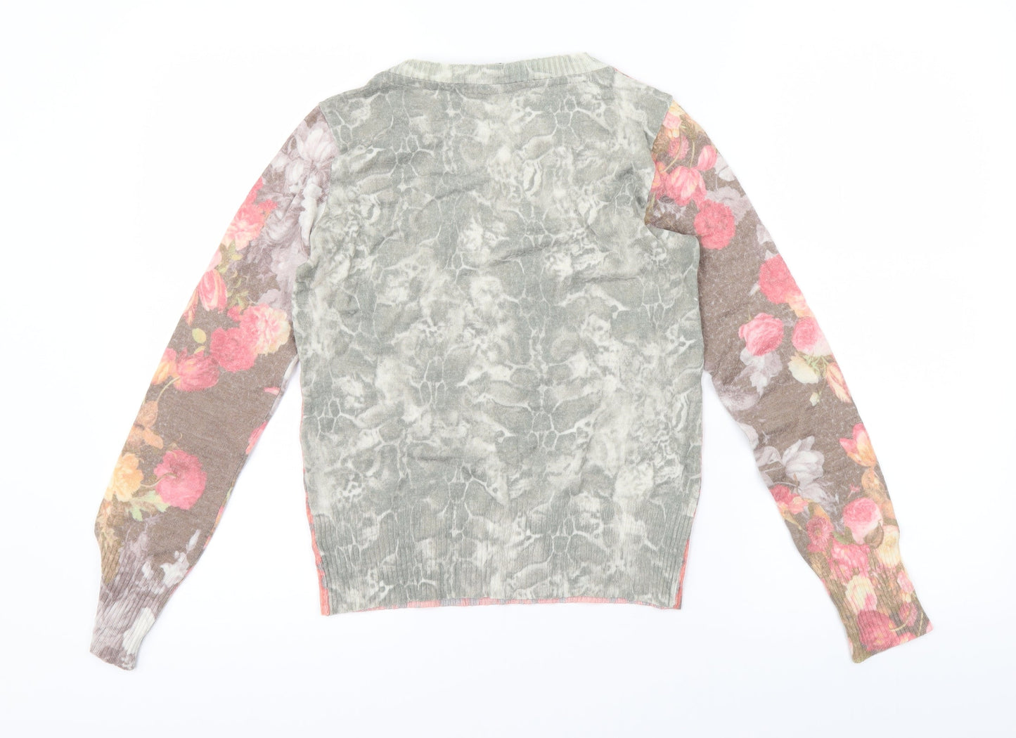 Evalinka Womens Pink Animal Print  Pullover Jumper Size 2