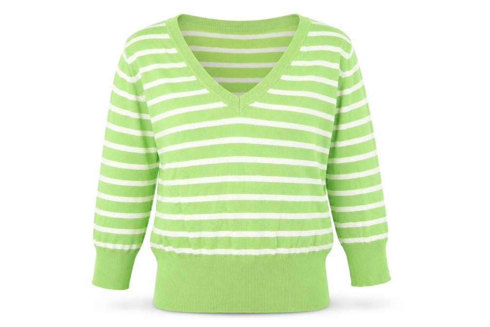 Atmosphere Girls Green Striped  Pullover Jumper Size 12-13 Years