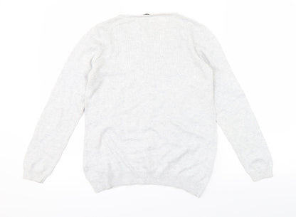 Petite Womens Grey Floral  Pullover Jumper Size 10