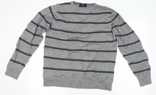 Blue Harbour Mens Gold Striped  Pullover Jumper Size M