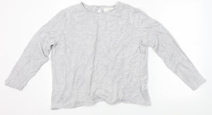 Preloved NEXT Womens Grey   Basic T-Shirt Size L  - backless - Front