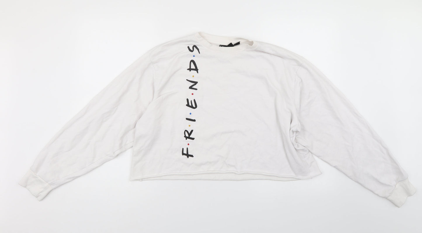 Friends Womens White   Pullover Sweatshirt Size 14  - Friends