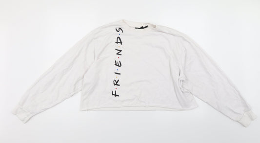 Friends Womens White   Pullover Sweatshirt Size 14  - Friends