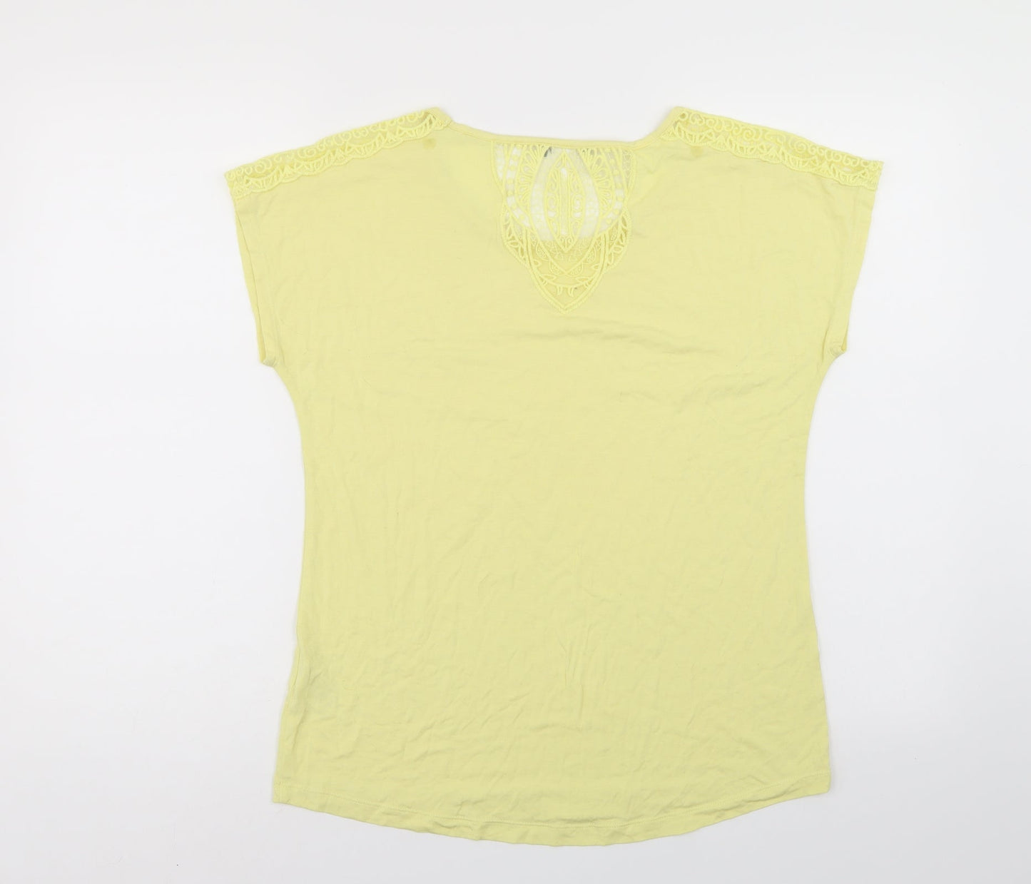 Preworn Womens Yellow   Basic T-Shirt Size 10