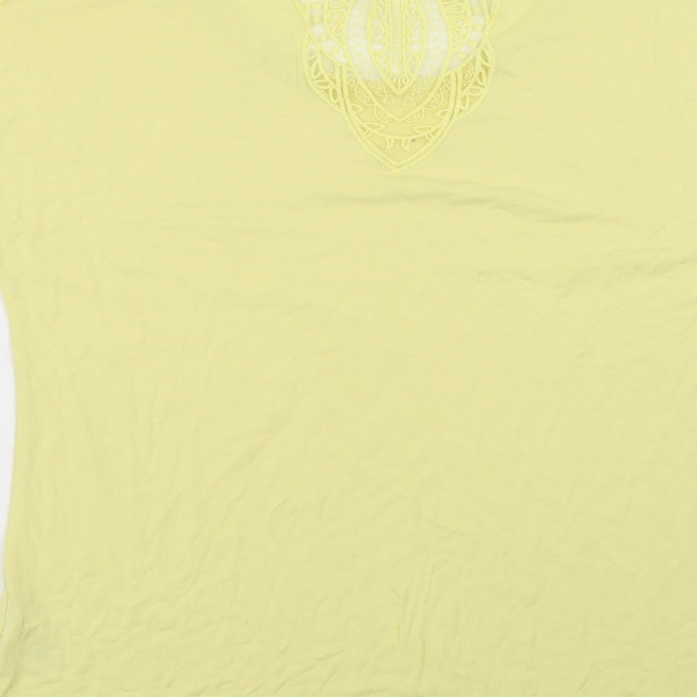 Preworn Womens Yellow   Basic T-Shirt Size 10