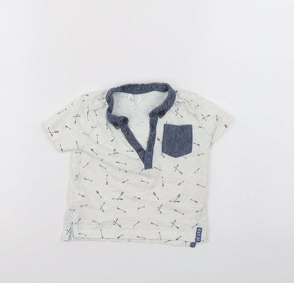 F&F Boys White   Basic Polo Size 6-9 Months