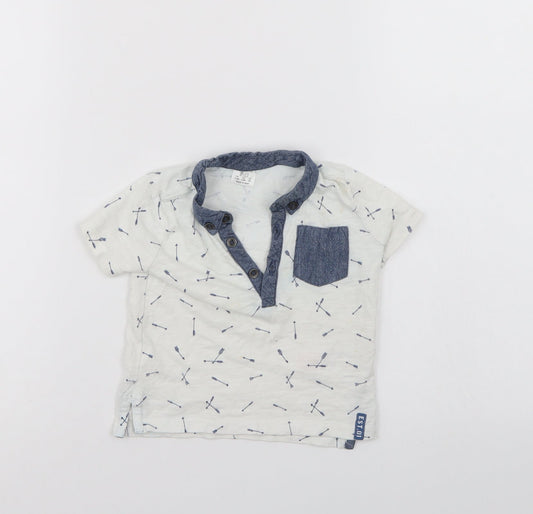 F&F Boys White   Basic Polo Size 6-9 Months