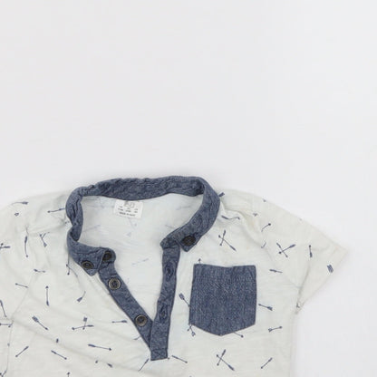 F&F Boys White   Basic Polo Size 6-9 Months