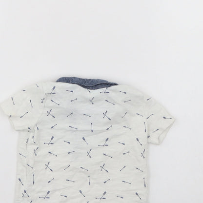 F&F Boys White   Basic Polo Size 6-9 Months