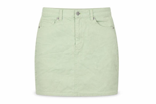 Monki Womens Green  Denim A-Line Skirt Size 6