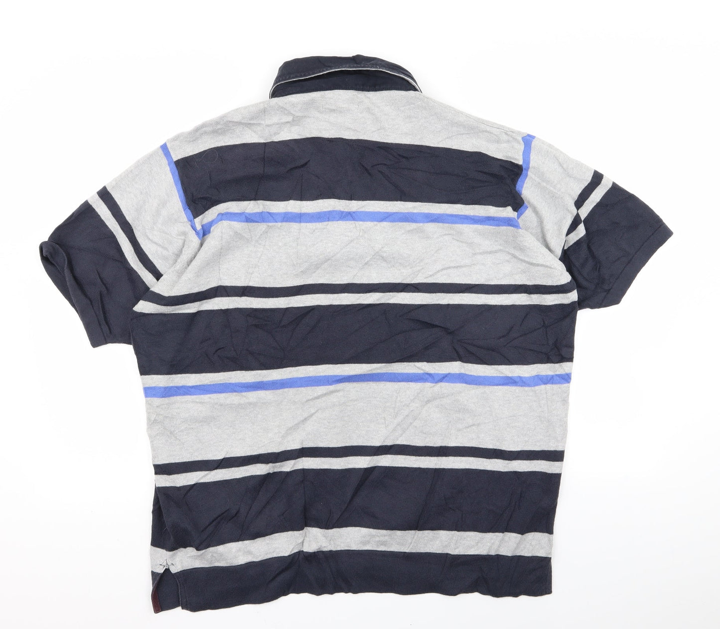 Blue Harbour Womens Grey Striped  Basic Polo Size M