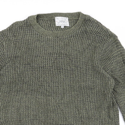 Topman Mens Green   Pullover Jumper Size S