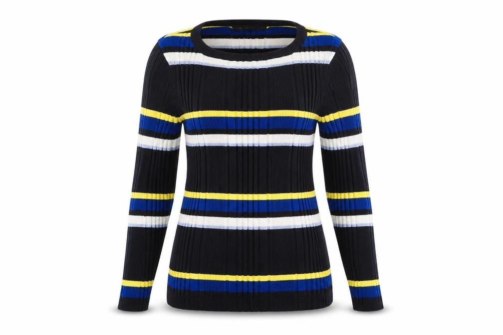m&s Womens Multicoloured Striped Rayon Pullover Jumper Size 10