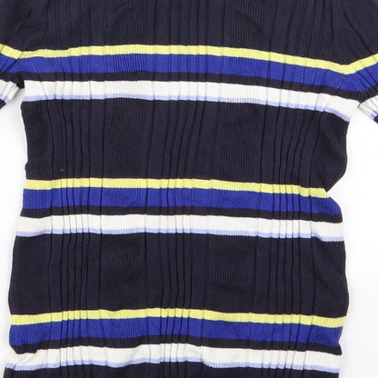 Marks & Spencer Womens Multicoloured Striped Rayon Pullover Jumper Size 10