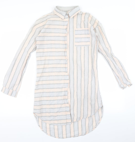 Lounge Womens Pink Striped  Shirt Dress  Size M