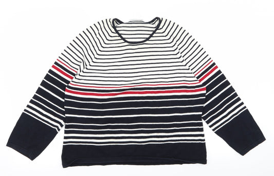 Country Casuals Womens Blue Striped  Pullover Jumper Size L