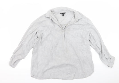 Preloved Preworn Womens Grey   Basic Button-Up Size 16 - Front